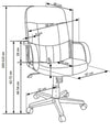 Scaun de birou directorial tapitat cu piele ecologica Denny Negru, l58xA60xH100-110 cm (2)