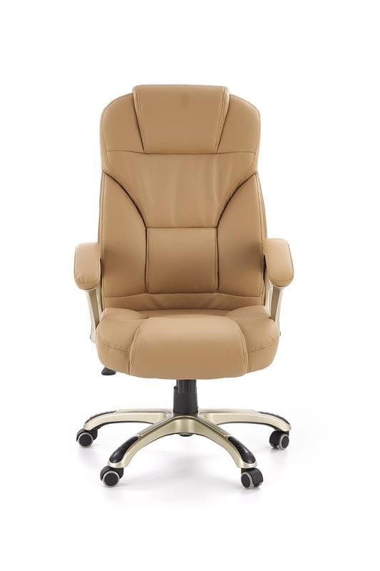 Scaun de birou directorial tapitat cu piele ecologica Derron Bej, l67xA70xH112-119 cm (1)
