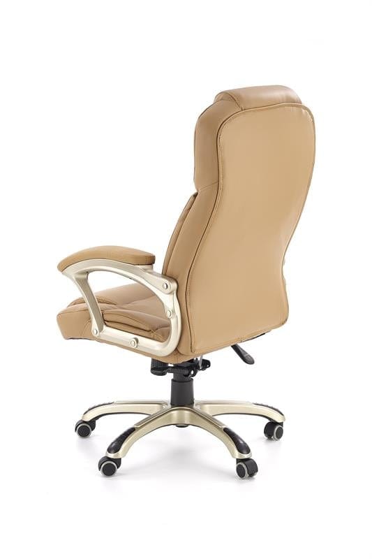 Scaun de birou directorial tapitat cu piele ecologica Derron Bej, l67xA70xH112-119 cm (3)