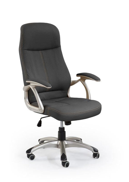 Scaun de birou directorial tapitat cu piele ecologica, Eddie Negru, l61xA70xH111-118 cm