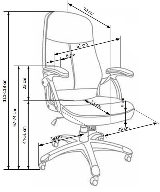 Scaun de birou directorial tapitat cu piele ecologica, Eddie Negru, l61xA70xH111-118 cm (1)