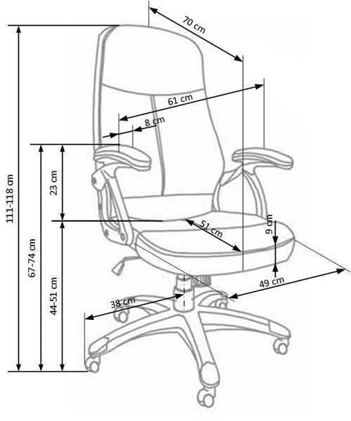 Scaun de birou directorial tapitat cu piele ecologica, Eddie Negru, l61xA70xH111-118 cm (1)