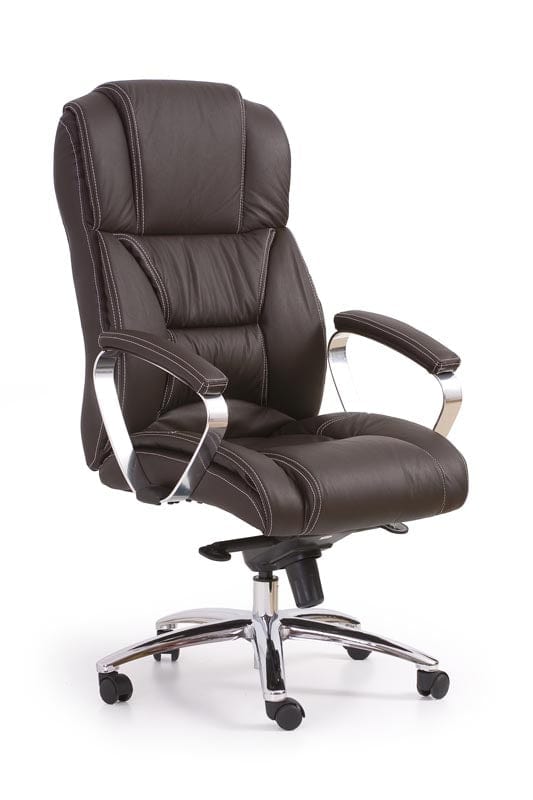 Halmar Scaun de birou directorial tapitat cu piele ecologica Forrest Maro inchis, l68xA74xH118-125 cm