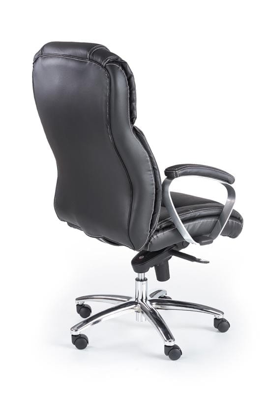 Scaun de birou directorial tapitat cu piele ecologica Forrest Negru, l68xA74xH118-125 cm (1)