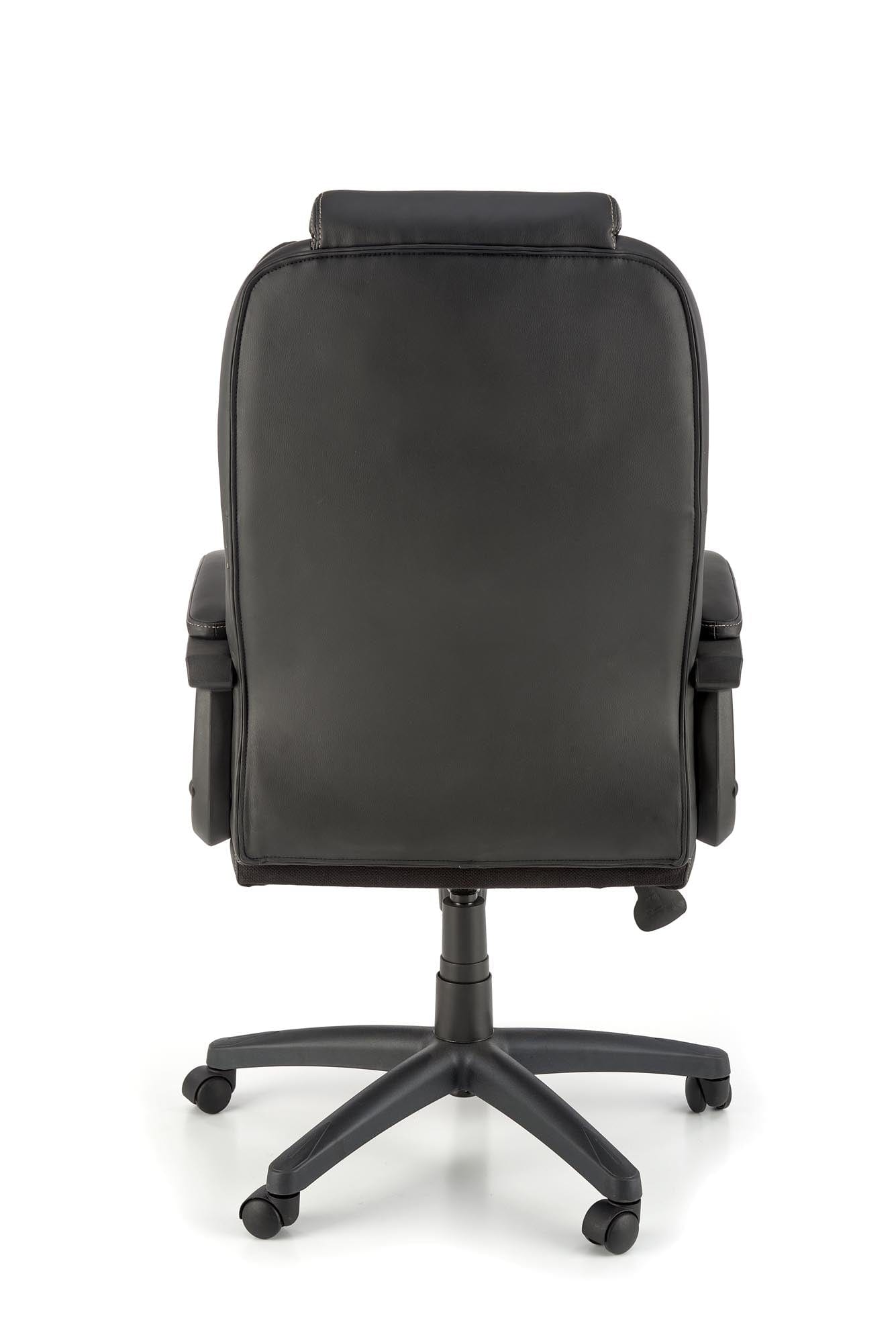 Scaun de birou directorial tapitat cu piele ecologica, Gandalf Negru / Gri, l65xA73xH113-120 cm (2)