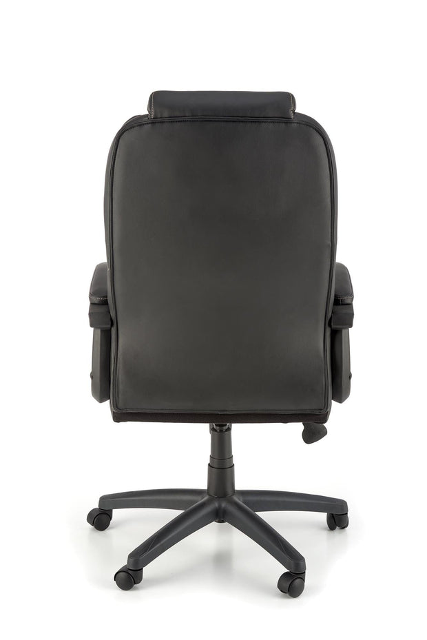 Scaun de birou directorial tapitat cu piele ecologica, Gandalf Negru / Gri, l65xA73xH113-120 cm (2)