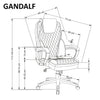 Scaun de birou directorial tapitat cu piele ecologica, Gandalf Negru / Gri, l65xA73xH113-120 cm (3)