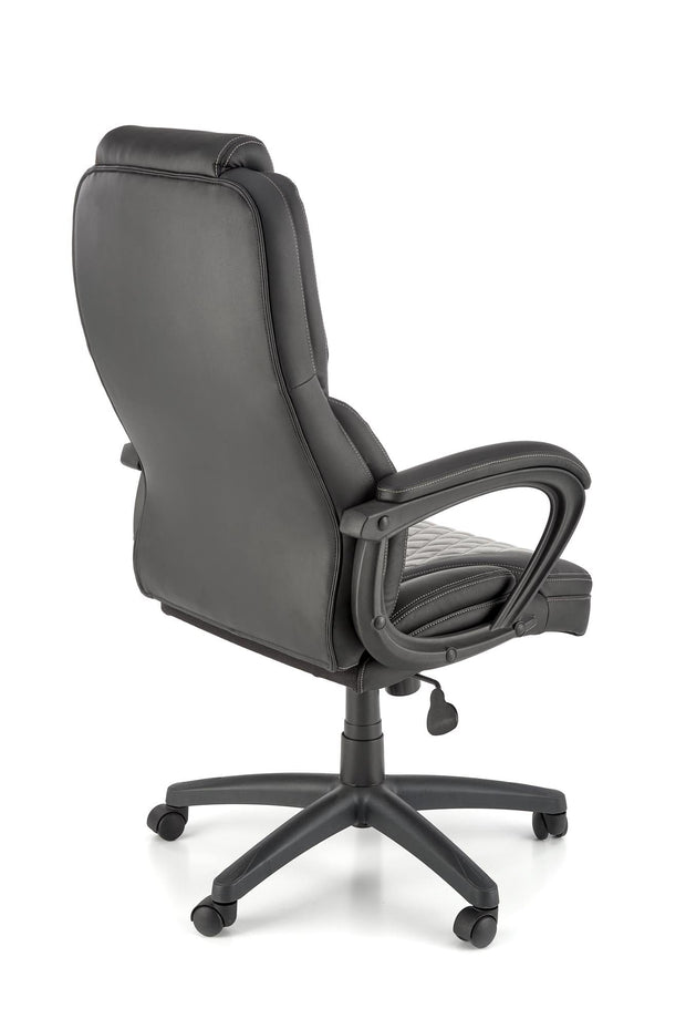 Scaun de birou directorial tapitat cu piele ecologica, Gandalf Negru / Gri, l65xA73xH113-120 cm (5)