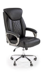 Scaun de birou directorial tapitat cu piele ecologica, Helder Negru, l66xA71xH113-120 cm