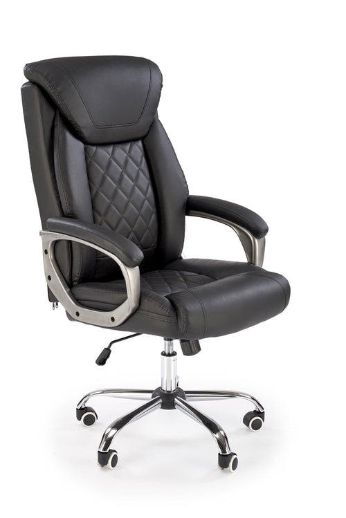 Scaun de birou directorial tapitat cu piele ecologica, Helder Negru, l66xA71xH113-120 cm