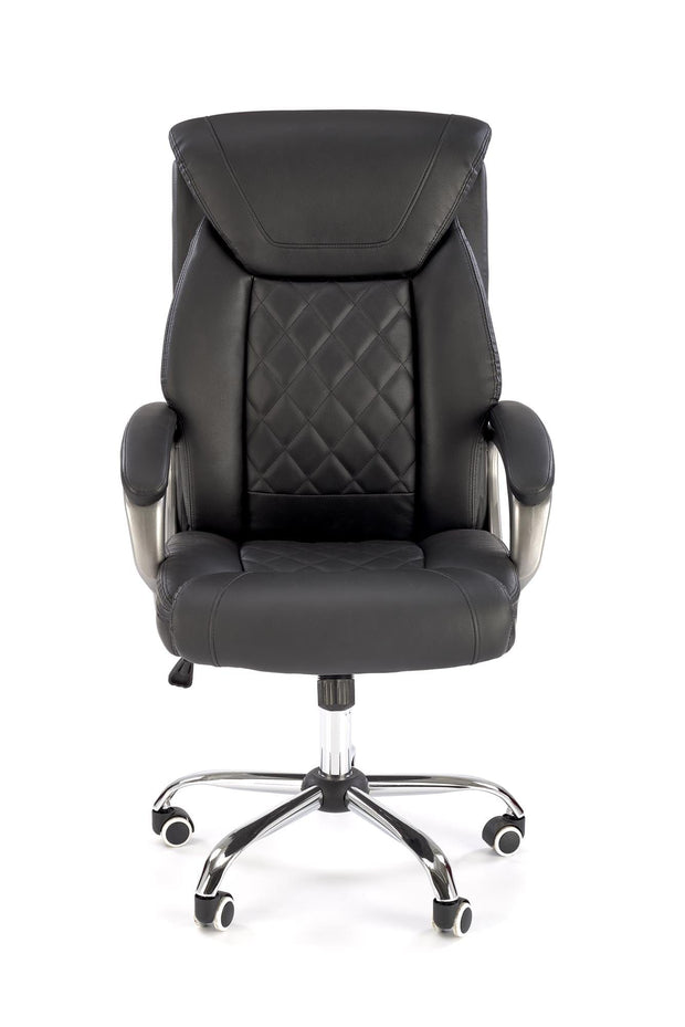 Scaun de birou directorial tapitat cu piele ecologica, Helder Negru, l66xA71xH113-120 cm (1)