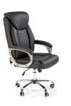 Scaun de birou directorial tapitat cu piele ecologica, Helder Negru, l66xA71xH113-120 cm (6)