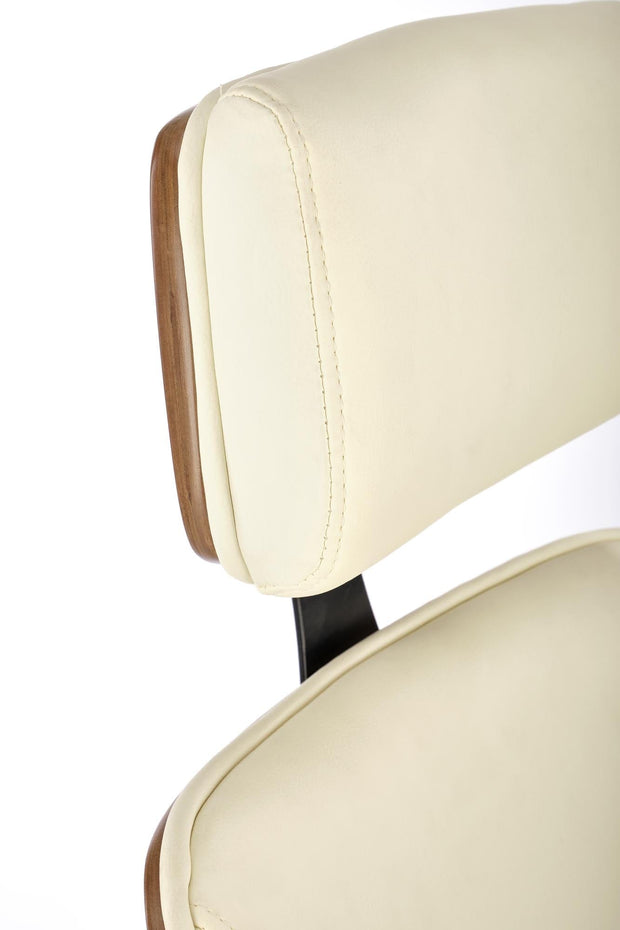 Scaun de birou directorial tapitat cu piele ecologica, Ignazio Nuc / Crem, l62xA70xH119-129 cm (5)