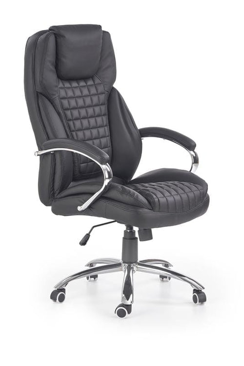 Scaun de birou directorial tapitat cu piele ecologica, King Negru, l67xA76xH116-124 cm