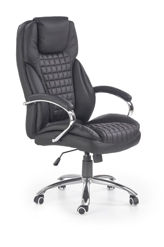 Scaun de birou directorial tapitat cu piele ecologica, King Negru, l67xA76xH116-124 cm