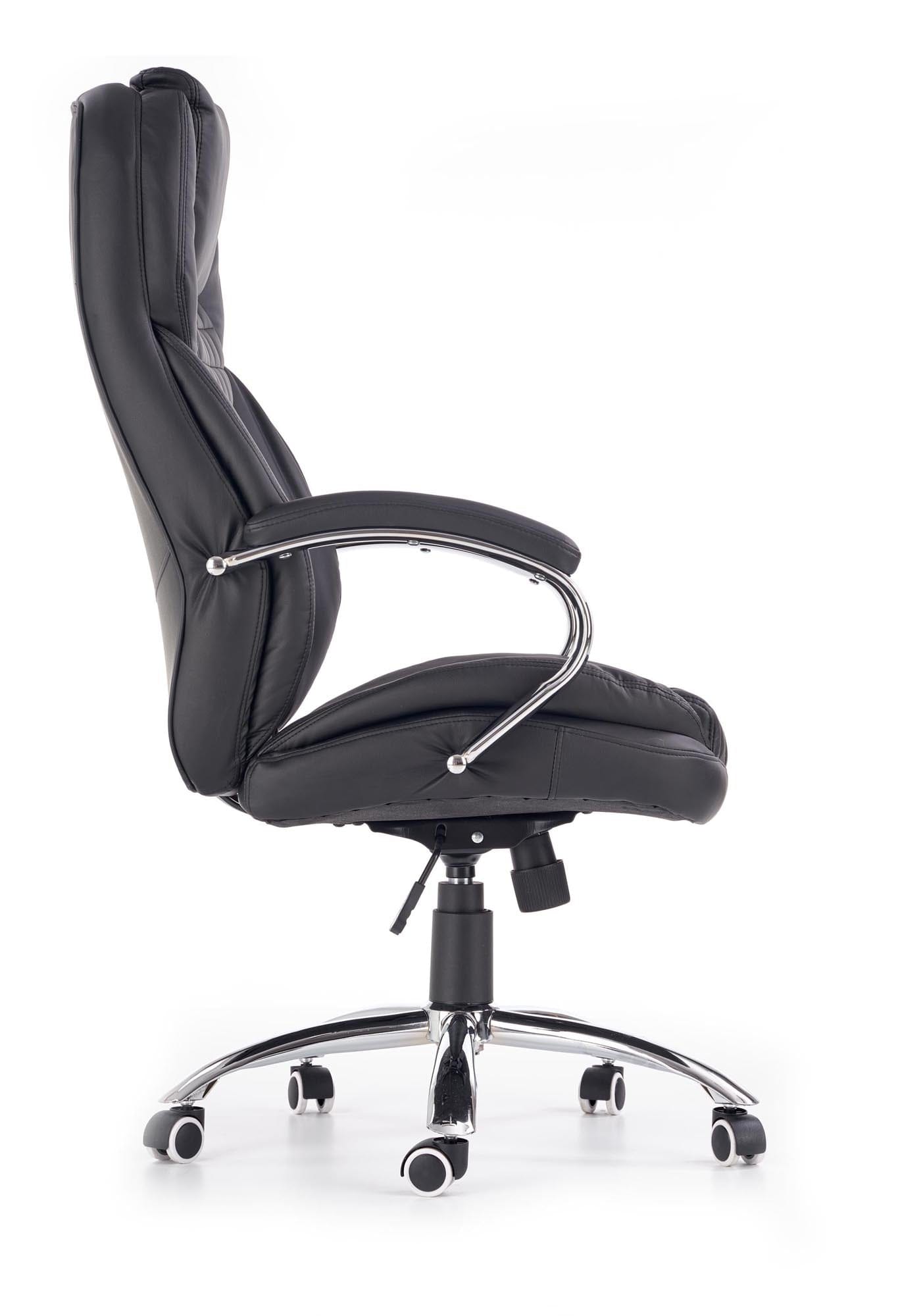 Scaun de birou directorial tapitat cu piele ecologica, King Negru, l67xA76xH116-124 cm (2)