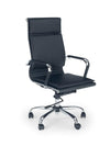 Scaun de birou directorial, tapitat cu piele ecologica Mantas Black, l55xA66xH108-118 cm
