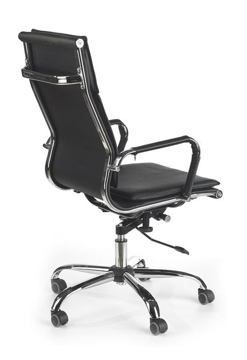 Scaun de birou directorial, tapitat cu piele ecologica Mantas Black, l55xA66xH108-118 cm (1)