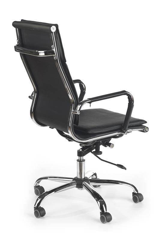 Scaun de birou directorial, tapitat cu piele ecologica Mantas Black, l55xA66xH108-118 cm (1)