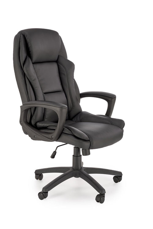 Scaun de birou directorial tapitat cu piele ecologica, Mario Negru, l67xA75xH114-124 cm