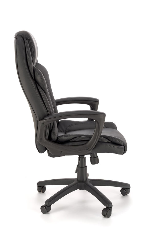 Scaun de birou directorial tapitat cu piele ecologica, Mario Negru, l67xA75xH114-124 cm (3)