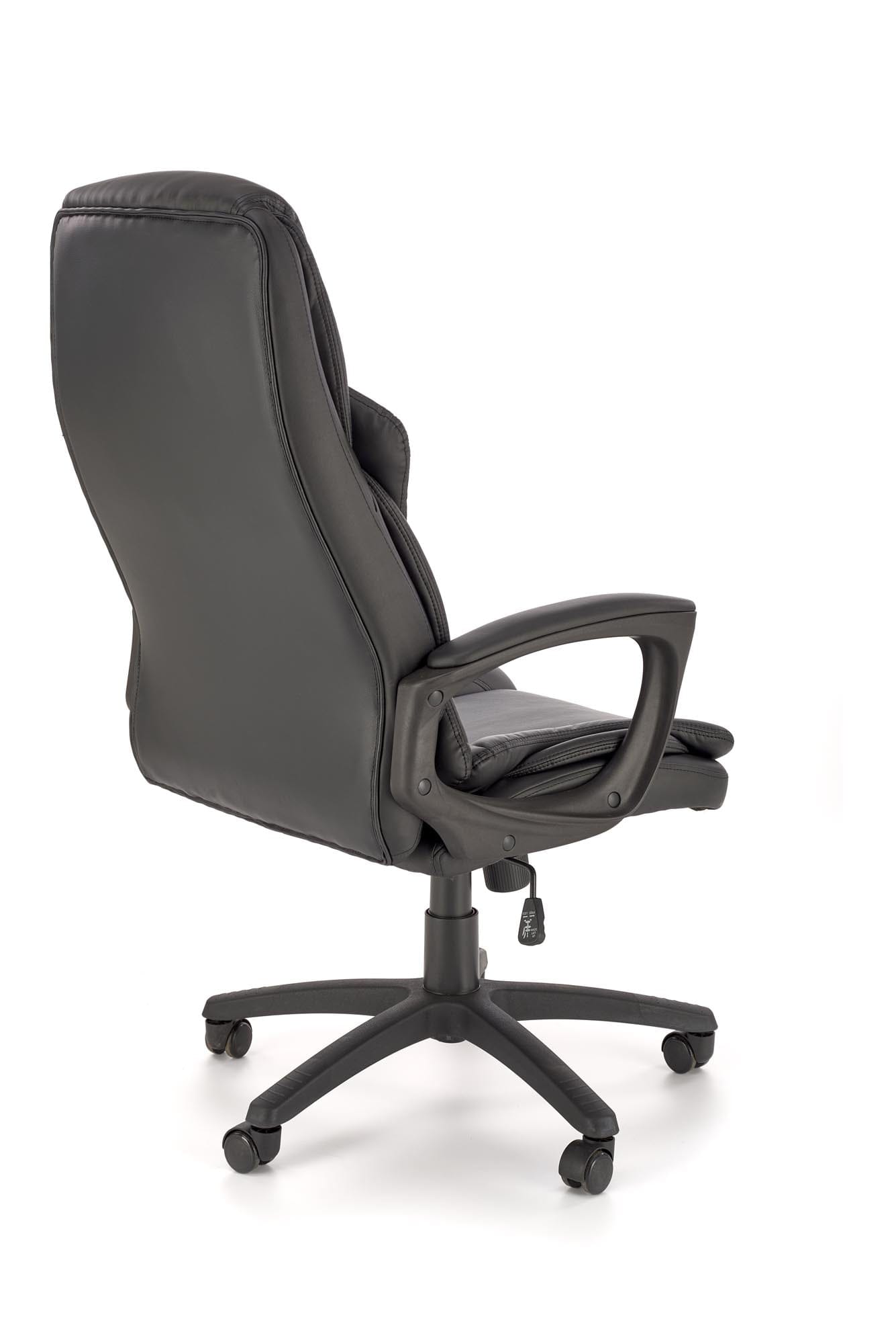 Scaun de birou directorial tapitat cu piele ecologica, Mario Negru, l67xA75xH114-124 cm (4)