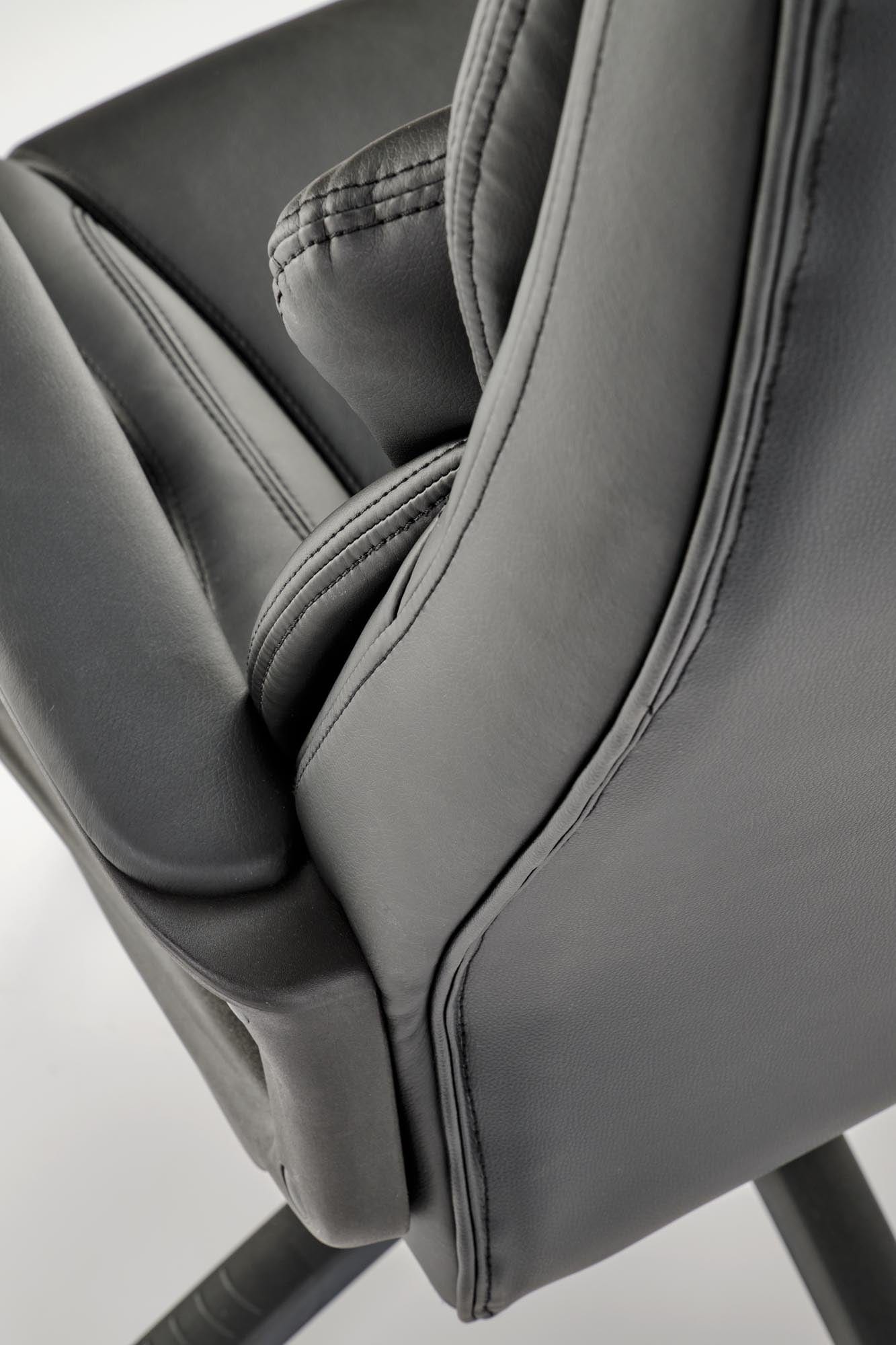 Scaun de birou directorial tapitat cu piele ecologica, Mario Negru, l67xA75xH114-124 cm (5)