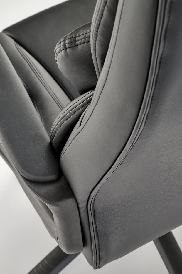 Scaun de birou directorial tapitat cu piele ecologica, Mario Negru, l67xA75xH114-124 cm (5)