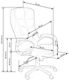 Halmar Scaun de birou directorial tapitat cu piele ecologica Persius Negru, l66xA72xH114-124 cm