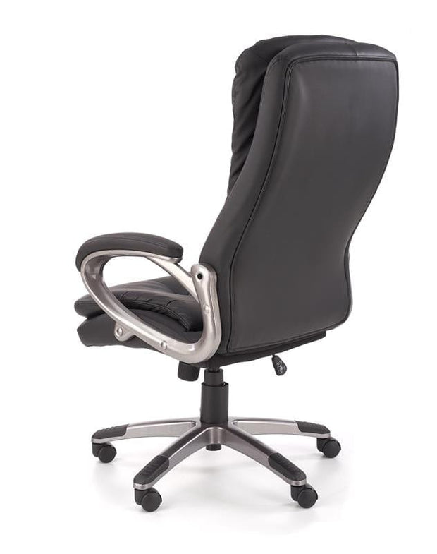 Scaun de birou directorial tapitat cu piele ecologica Persius Negru, l66xA72xH114-124 cm (2)