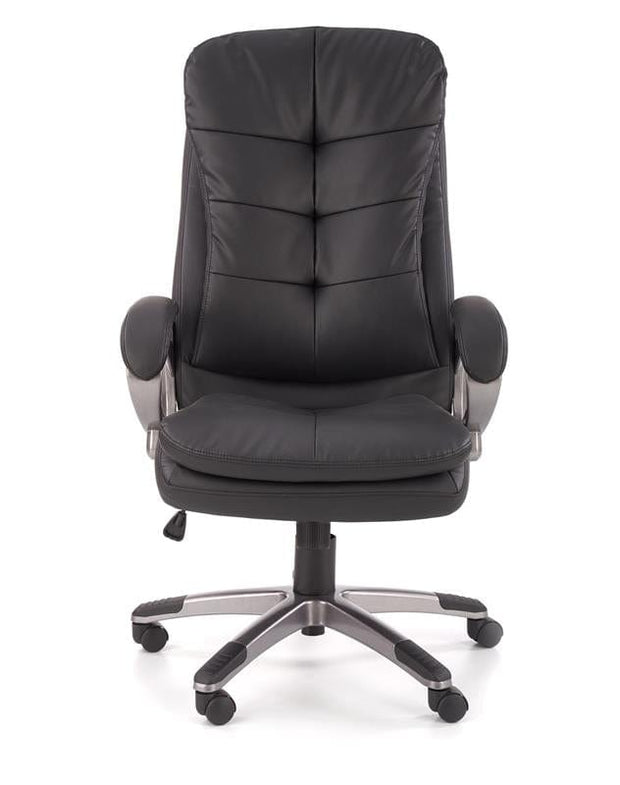 Scaun de birou directorial tapitat cu piele ecologica Persius Negru, l66xA72xH114-124 cm (3)