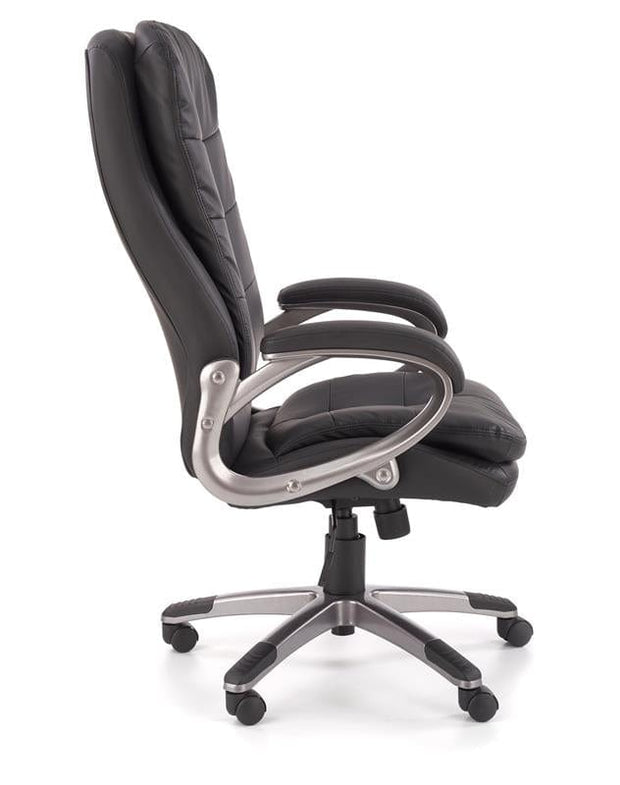 Scaun de birou directorial tapitat cu piele ecologica Persius Negru, l66xA72xH114-124 cm (4)