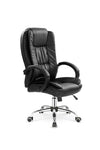Scaun de birou directorial, tapitat cu piele ecologica Rowan Negru, l64xA75xH110-118 cm