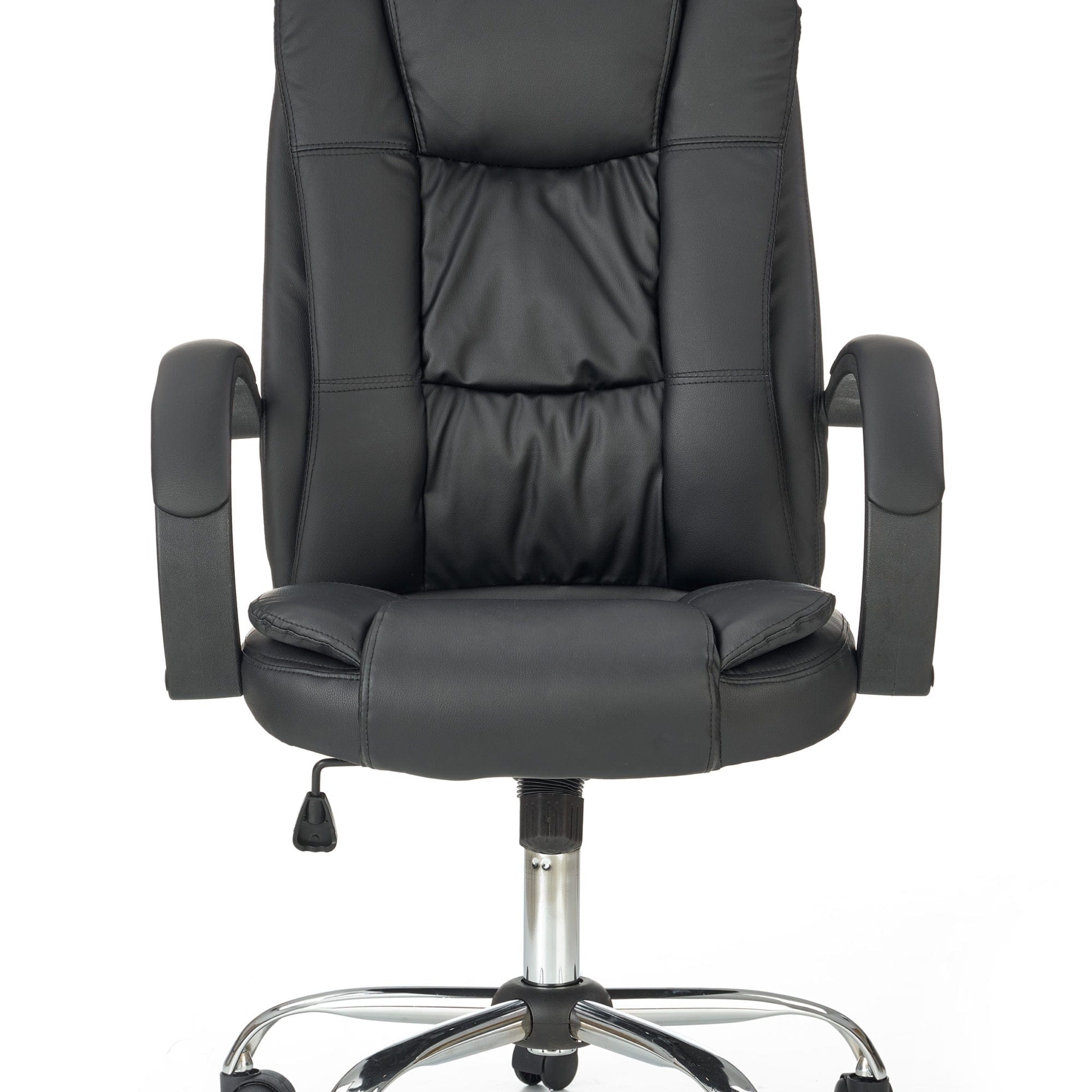 Scaun de birou directorial, tapitat cu piele ecologica Rowan Negru, l64xA75xH110-118 cm (1)