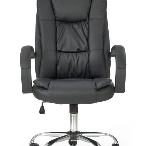 Scaun de birou directorial, tapitat cu piele ecologica Rowan Negru, l64xA75xH110-118 cm (1)