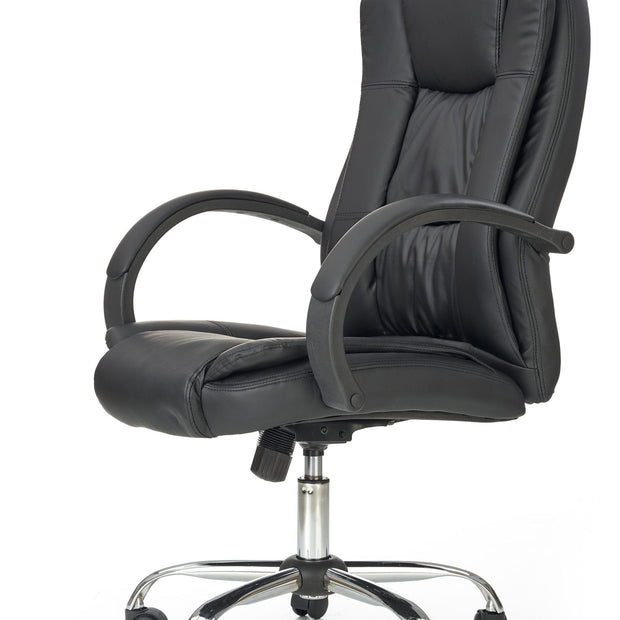 Scaun de birou directorial, tapitat cu piele ecologica Rowan Negru, l64xA75xH110-118 cm (2)
