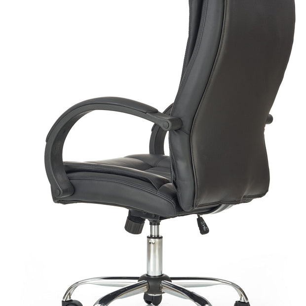 Scaun de birou directorial, tapitat cu piele ecologica Rowan Negru, l64xA75xH110-118 cm (3)