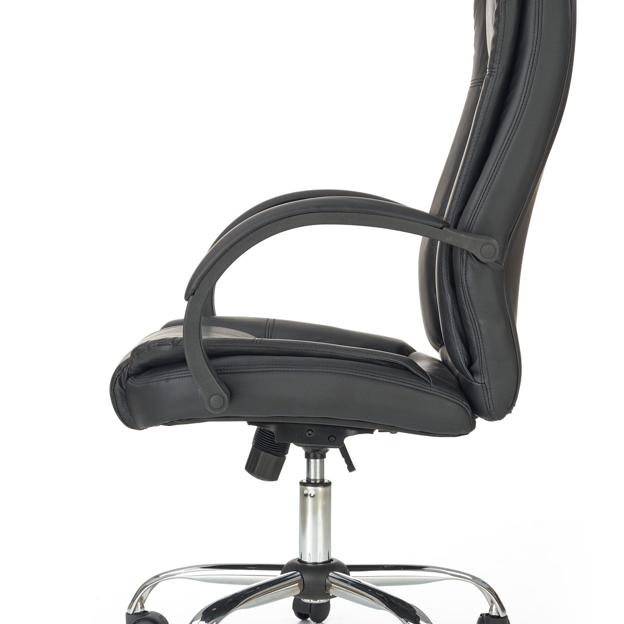 Scaun de birou directorial, tapitat cu piele ecologica Rowan Negru, l64xA75xH110-118 cm (4)