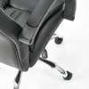 Halmar Scaun de birou directorial, tapitat cu piele ecologica Rowan Negru, l64xA75xH110-118 cm