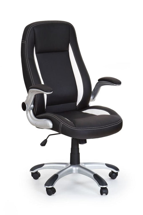 Halmar Scaun de birou directorial tapitat cu piele ecologica, Saverio Negru, l67xA65xH112-120 cm