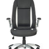 Halmar Scaun de birou directorial tapitat cu piele ecologica, Saverio Negru, l67xA65xH112-120 cm