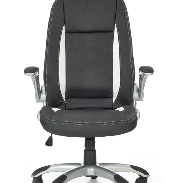 Halmar Scaun de birou directorial tapitat cu piele ecologica, Saverio Negru, l67xA65xH112-120 cm