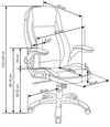 Halmar Scaun de birou directorial tapitat cu piele ecologica, Saverio Negru, l67xA65xH112-120 cm