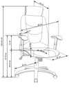 Scaun de birou directorial tapitat cu piele ecologica Stillman Negru, l66xA62xH116-125 cm (1)