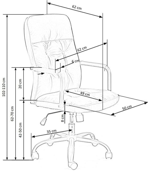 Halmar Scaun de birou directorial tapitat cu stofa, Colide Gri, l62xA62xH102-110 cm