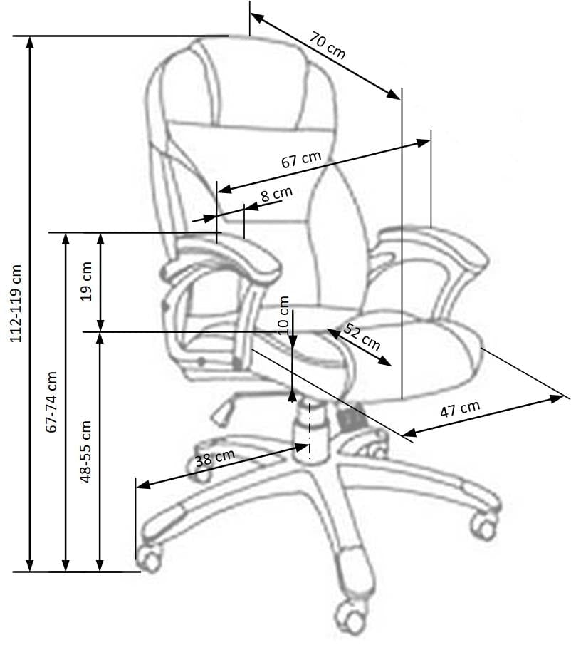 Scaun de birou directorial, tapitat cu stofa Derron 2 Gri Inchis, l67xA70xH112-119 cm (1)