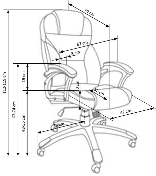 Scaun de birou directorial, tapitat cu stofa Derron 2 Gri Inchis, l67xA70xH112-119 cm (1)