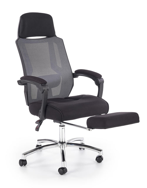 Scaun de birou directorial tapitat cu stofa Freed Negru / Gri, l61xA60xH116-123 cm