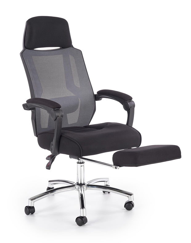 Scaun de birou directorial tapitat cu stofa Freed Negru / Gri, l61xA60xH116-123 cm (2)