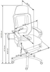 Scaun de birou directorial tapitat cu stofa Freed Negru / Gri, l61xA60xH116-123 cm (10)